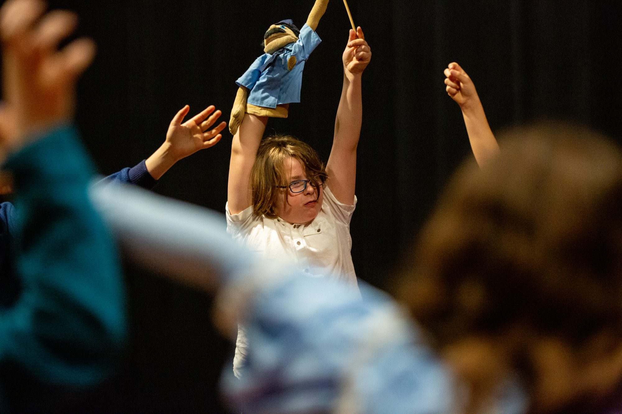 Policeman puppet in 2023 Theatre School Showcase